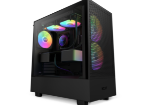 NZXT H5 Flow RGB Compact ATX Mid-Tower PC Gaming Case – CC-H51FB-R1 - High Airflow Perforated Front Panel – Tempered Glass Side Panel – Cable Management – 2 x F140 RGB Core Fans – Black