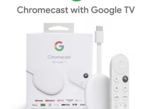 Google Chromecast with Google TV 4K Google Chromecast with Google TV 4K - Streaming Stick Entertainment with Voice Search - Watch Movies, Shows, and Live TV in 4K HDR - Snow