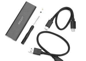 EZCast M.2 NVME SSD Enclosure Adapter, USB C 3.1 Gen 2 (10 Gbps) to NVME PCI-E M-Key Solid State Drive External Enclosure for NVMe PCIe 2230/2242/2260/2280