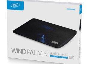 DEEPCOOL Wind PAL Mini Notebook Cooling Pad | 140mm Blue LED Fan, Metal Mesh Panel, Compatible with 39.62 cm (15.6") notebooks and Below - DP-N114L-WDMI