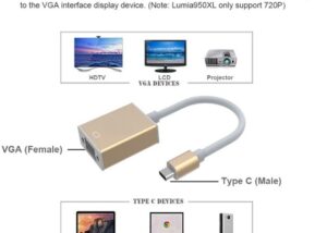 Type C USB-C to Female VGA Adapter Converter Cable . Gold USB 3.1 Type C (USB-C) to VGA Adapter (DP Alt Mode) Supports HD , Plug and play - FROM EXPERT ZONE
