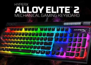 HyperX Alloy Elite 2 Red Switch HyperX Alloy Elite 2 - Mechanical Gaming Keyboard -  Red Switch - Signature light bar - dynamic RGB - Solid steel frame - Multi-platform compatibility