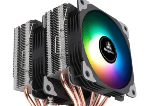 Segotep Cambrian U6 Twin Tower CPU ARGB Air Cooler - 6 Heat pipes - 1600RPM Hydraulic Mute Bearing 2x120mm Fan - 240W TDP - LGA & AMD SOCKET - Black