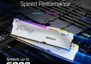 Kingston FURY Beast White RGB 32GB 6000MT/s CL40 DDR5 XMP DIMM | Infrared Syncing | FURY CTRL Software | Overclocking | Plug N Play | Intel XMP 3.0 | Single Module | KF560C40BWA-32