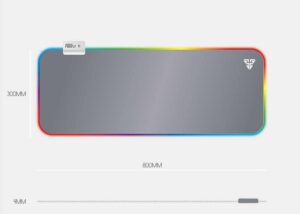 FANTECH MPR800S FIREFLY RGB Gaming Mouse Pad – Micro USB connection – Fine Precision Fabric Surface – 4 RGB EFFECTS & 7 COLOR PRESETS – Non-slip Rubber Base – 80 x 30cm XXL – GREY/RGB RIM RGB Gaming Mouse Pad XXL 80 x 30cm
