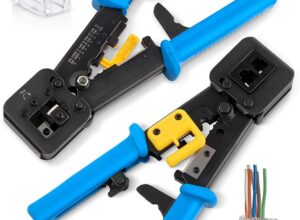 RJ45 Crimping Tool for Pass Through Connector RJ11 & RJ45 Plugs Networking Cat6 RJ45 Crimping Tool Pass Through Connector