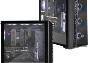 Cooler Master MasterBox 520 Mesh Blackout Airflow ATX Mid-Tower, Mesh Front Panel, Tempered Glass Panel, E-ATX up to 10.7”, Gen2 Type-C, Three CF120 120mm PWM Customizable ARGB Fan  ATX Mid-Tower Mesh Glass ARGB