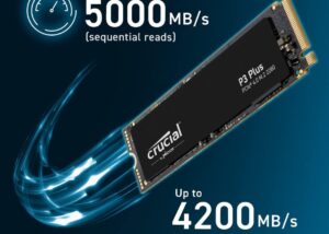 Crucial P3 Plus 2TB PCIe Gen4 3D NAND NVMe M.2 SSD, up to 5000MB/s - CT2000P3PSSD8 2TB PCIe Gen4 3D NAND NVMe