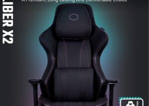 Cooler Master Caliber X2 Gaming Chair for Computer Game, Office, Comfy Ergonomic 360° Swivel Reclining High Back Chairs with Armrest Backrest Headrest Lumbar Support PU Leather-Black Cooler Master Caliber X2 Gaming Chair