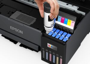 EPSON EcoTank L8050 High Volume 6 Colour A4 Photo Printer, Print 10x15cm Borderless Photos, 5.760 x 1.440 DPI Resolution, 22 ppm Print Speed, Wi-Fi Connectivity , Black
