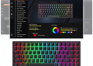 RK ROYAL KLUDGE RK84 RGB 75% Triple Connectivity Mode BT5.0/2.4G/USB-C Hot Swappable Mechanical Keyboard, 84 Keys Wireless Gaming Keyboard - Quiet Red Switch- English/Arabic RGB 75% Mechanical Keyboard Red Switch