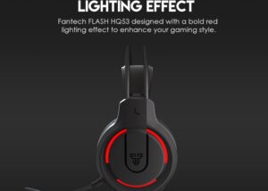 FANTECH HQ53 Flash Lightweight Wired Gaming Headset - Omni Directional Microphone - 2m Cord Length - Dual 3.5mm TRS PC Cable + USB - Red LED Lighting Wired Gaming Headset Red LED Lighting