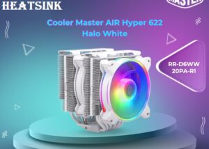 Cooler Master Hyper 622 Halo White CPU Air Cooler, MF120 Halo² Fan, Dual Loop ARGB, Aluminum Top Cover, 6 Copper Heat Pipes, 154mm (H) for AMD Ryzen AM5/AM4, Intel LGA1700/1200 - WHITE Cooler Master ARGB White CPU Air Cooler