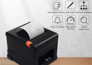 80mm Receipt Thermal Printer with Auto Cutter USB Port Bluetooth Ethernet Connectivity -  220mm/s speed - ABS Portable Receipt Thermal Printer Supports Windows , IOS , Linux and Android Receipt Thermal Printer USB Bluetooth Ethernet
