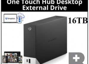 Seagate One Touch 16TB Desktop External Hard Drive, With Built-In Hub, USB-C and USB 3.0 Port, Compatible with Windows and Mac, Seagate Toolkit Backup Software Included, Black | STLC16000400 Seagate One Touch 16TB Built-In Hub