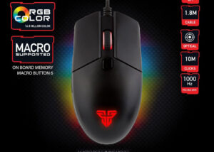 FANTECH X8 Combat Macro RGB Gaming Mouse - Avago 3050 Gaming Optical Sensor - RGB 16.8million customizable color points  - 6 Independently programmable buttons - BLACK Combat Macro RGB Gaming Mouse