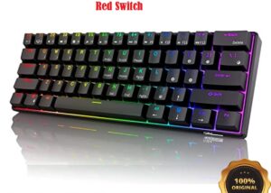 RK ROYAL KLUDGE RK84 RGB 75% Triple Connectivity Mode BT5.0/2.4G/USB-C Hot Swappable Mechanical Keyboard, 84 Keys Wireless Gaming Keyboard - Quiet Red Switch- English/Arabic RGB 75% Mechanical Keyboard Red Switch