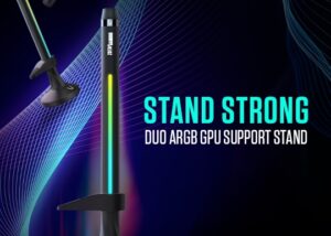 ZOTAC Gaming Duo ARGB GPU Support Stand 2-in-1 Design | SPECTRA 2.0 ARGB Lighting | 5V 3-pin RGB connector | Strong magnet and rubber feet | Metallic Glory ZOTAC Gaming ARGB GPU Support Stand