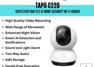 Tapo 2K QHD Indoor Pan/Tilt Security Wi-Fi Camera, AI Detection,360° Visual Coverage, Night Vision, Customizable privacy Mode, Cloud &Local Storage, Works with Alexa&Google Home(Tapo C220) 2K QHD Indoor Security Wi-Fi Camera