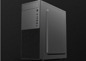 Classic Business Design Computer Case -  3x Fast-speed USB - Stereoscopic Texturing Pane - Super Heat Dissipation Cooling Channel - 7 Expansion Slots - 2x 2.5 SSD+2x 3.5 HDD Internal Drive Bays - BLACK Classic Business Design Computer Case