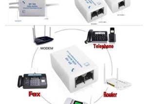 ADSL Splitter/ADSL Filter/DSL Filter RJ11 for Landline Telephone and Broadband Modem Box  - 3 Jacks ADSL Splitter Filter RJ11 for Landline