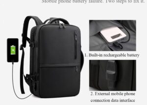 Multi-layer Large Capacity Expandable Laptop Backpack – Business &  Travel Luggage Friendly –  USB Charging Port – Holds up to 15.6″ Laptops & Tablets –  MULTIPLE COMPARTMENTS – BLACK  Large Expandable Laptop Backpack USB Port 