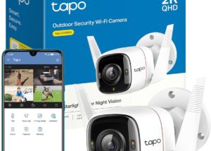 Tapo 2K QHD Outdoor Security Camera, IP66 Weatherproof, Motion Detection, Starlight, Built-in Siren, 4MP, Colour Night Vision, Cloud&SD Card Storage, (Tapo C320WS) 2K QHD Outdoor Security Camera