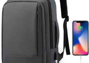 Multifunctional Laptop Backpack - Holds Up to 15.6" Laptops & Tablets - Oxford Textile - Waterproof - Recharge USB Port - Business Casual Design - Expandable 55 L  - International Travel Carry On Approved - Anti-theft Back Pocket - GRAPHITE Anti-theft Multifunctional Laptop Backpack Travel Approved