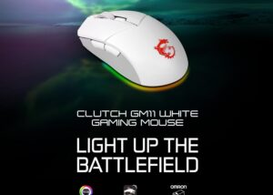 MSI Clutch GM11 White Gaming Mouse, 5000 DPI, 10M Omron Switches, Optical Sensor, Symmetrical Ergonomic Design, RGB Mystic Light Compatible | WHITE MSI Clutch GM11 White Gaming Mouse