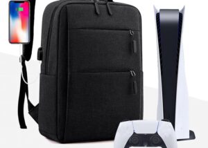 Laptop Backpack - for Tablets & Laptops up to 15.6" - Waterproof - Electronics Protection  - Scratchproof - Travel Friendly - Organized Compartments - USB Charge Port - Slim Casual Business Design - Heavy Duty - 42 x 12 x 30 cm - Black  Black Laptop Backpack Waterproof Electronics Protection
