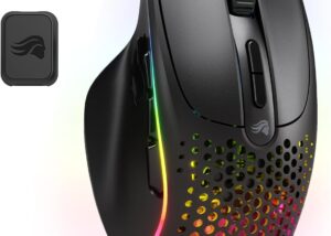 Glorious Model I 2 Wireless Gaming Mouse - Hybrid 2.4Ghz & Bluetooth, 75g Superlight, 9 Buttons (2 Swappable), RGB, PTFE Feet, MMO/MOBA/FPS, Long Battery Life, Side Thumb Rest - Black Glorious Hybrid Wireless RGB Gaming Mouse