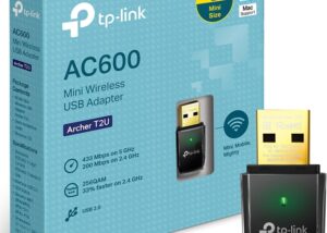 TP-Link Archer T2U 11AC USB WiFi Adapter - Dual Band 2.4G/5G AC600 Wireless Network Card, WiFi Dongle, Mini size, Supports Windows (XP/7/8/8.1/10), Mac OS (10.7~10.14) TP-Link Archer T2U USB WiFi Adapter