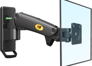 TV Monitor Wall Mount Bracket Full Motion Articulating Swivel for 17-27 Inch Monitors with Gas Spring (Black Single Extension) load capacity between (2-7kg) Monitor Wall Mount Bracket 17"to 27"
