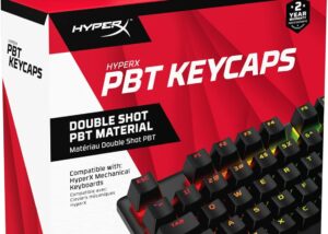 HyperX PBT Keycaps – Full Key Set, Double Shot PBT Material, English (US) Layout, 104 Keys – Black HyperX PBT Keycaps Double Shot PBT