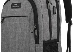 Laptop Backpack -  Anti Theft Pockets - USB Charging Port - Water Resistant -  STORAGE SPACE & Organized POCKETS  - Fits 15.6 Inch Notebook - For Travel College School - Grey  Grey Laptop Backpack Fits 15.6" Notebook