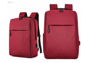 Business Slim Formal Laptop Backpack for up to 15.6 Inch – Durable Oxford Textile – USB Charging Port – Organized Compartments – Waterproof – Heavily Padded for Sensitive Electronics Impact Protection – RED  Business Slim Formal Laptop Backpack RED