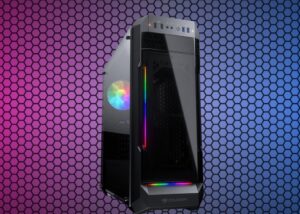 COUGAR MX331-T GAMING MID TOWER ARGB CASE TEMPERED GLASS SIDE PANEL  - 3 Built in ARGB strips - Adjustable Fan Speed Controller - 4 USB Ports - , Supports 350mm Graphic Card, 1x 5.25”  Drive Bays, 2x 2.5” SSDs, 2x 3.5” HDDs - 240mm water cooling radiator - supports 5 x120mm fans - ARGB fan x 1 Pre-installed-  BLACK GAMING MID TOWER ARGB GLASS CASE