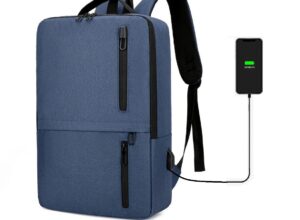 Laptop Backpack  Business / Travel  | USB Charging Port | Holds Up to 15.6" Laptops & Tablets | Waterproof | Anti-theft Pockets | Lightweight | Organized Compartments Slim Formal Design - BLUE Slim Formal Organized BLUE Laptop Backpack