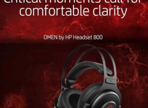 OMEN by HP Gaming Headset 800 with DTS Headphone :X Surround for PC, Mac, PS4, Xbox One, Retractable Mic, Black/Red OMEN by HP Gaming Headset 800