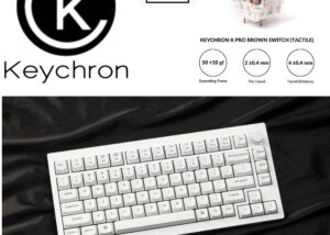 Keychron V1 QMK Gaming Mechanical RGB Keyboard  V1F3 - K Pro Brown Switch | Fully Assembled  Wired | Programmable Knob | Hot-Swappable Double-shot PBT Keycaps OSA Profile | macOS & Windows - Shell White  Keychron Gaming Mechanical RGB Keyboard White 