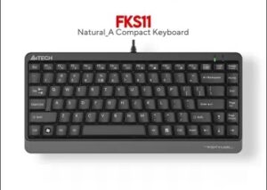 A4TEACH FK11  Compact Keyboard –  Multimedia Hot Keys Access – Spill Proof – Laser Inscribed Round-Square Keys   Multimedia Hot Keys Compact Keyboard