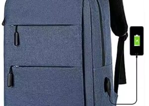 Laptop Backpack - for Tablets & Laptops up to 15.6" - Waterproof - Electronics Protection  - Scratchproof - Travel Friendly - Organized Compartments - USB Charge Port - Slim Casual Business Design - Heavy Duty - 42 x 12 x 30 cm - DENIM BLUE DENIM BLUE Laptop Backpack Waterproof Electronics Protection
