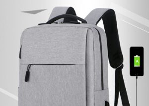 Business Slim Formal Laptop Backpack for up to 15.6 Inch – Durable Oxford Textile – USB Charging Port – Organized Compartments – Waterproof – Heavily Padded for Sensitive Electronics Impact Protection – GREY  Business Slim Formal Laptop Backpack GREY