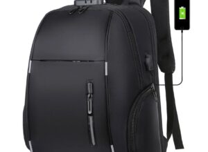  Laptop Backpack  Business / Travel | Expandable |  USB Charging Port | 15.6" | Waterproof | Password Lock Anti-theft | Lightweight | BLACK  BLACK Laptop Backpack Anti-theft Lock