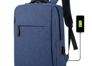 Business Slim Formal Laptop Backpack for up to 15.6 Inch - Durable Oxford Textile - USB Charging Port - Organized Compartments - Waterproof - Heavily Padded for Sensitive Electronics Impact Protection - BLUE Business Slim Formal Laptop Backpack BLUE