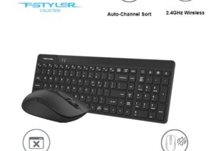 A4TCH FG2300 Air  2.4G Wireless Combo Desktop Keyboard & Mouse - Quiet Key - WIN & MAC  Swap  - Multimedia Hot Keys - Compatible with all devices with a Type-C port as MacBook, Chromebook, etc. Wireless Combo Desktop Keyboard & Mouse