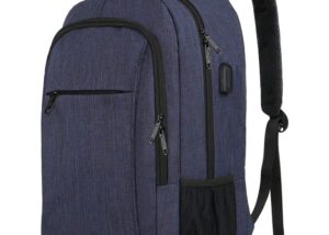 Navy-Blue Laptop Backpack USB Charging Port Navy-Blue Laptop Backpack USB Charging Port - Water Resistant -  STORAGE SPACE & Organized POCKETS  - Fits 15.6 Inch Notebook - For Travel College School 