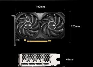 MSI GeForce RTX™ 4060 Ti VENTUS 2X BLACK 8G OC GDDR6 PCI Express 4.0 x8 ATX Video Card - TORX Fan 4.0 - Zero Frozr - Reinforcing Backplate - 2565 MHz  Boost Clock -DisplayPort x 3 (v1.4a) - BLACK MSI RTX 4060 Ti VENTUS 2X OC GDDR6