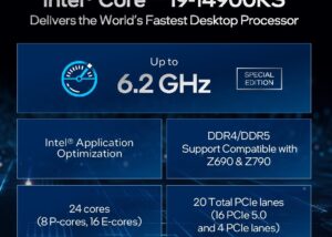 CPU Intel Core i9-14900KS - Core i9 14th Gen Raptor Lake 24-Core (8P+16E) LGA 1700 150W Intel UHD Graphics 770 Desktop Processor CPU 14th Gen Intel Core i9-14900KS