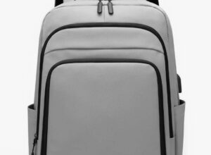 Travel Weekender Carry On Multipurpose Laptop Backpack, Waterproof  | 43x30x19 cm | 15.6" | Multiple Compartments & Separation Mesh | Impact Protection | Heavy Duty |USB Charging Port |GREY Multipurpose Waterproof GREY Laptop Backpack